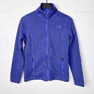 The North Face Jacket Krestwood Ribbed Purple Full Zip Fleece Womens Small‎